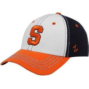 : Zephyr Syracuse Orange White Navy Blue Orange Top Stitch Z Fit Hat 