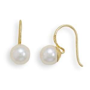  Sterling Silver Gold Plated Imitation Pearl Earrings West 