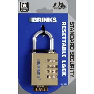 Brinks 151 40501 Solid Brass Padlock with Resettable Combination, 1 9 
