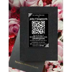  Digital Memorial Plaque Solid Black Upright   Sbn24