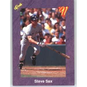 1991 Classic Game (Purple) Trivia Game Card # 106 Steve Sax   New York 