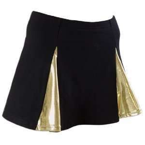 Pizzazz Metallic V Panel Skirt W/Boys Cut Briefs BLACK W/ GOLD YM 