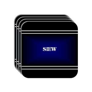 Personal Name Gift   SIEW Set of 4 Mini Mousepad Coasters (black 