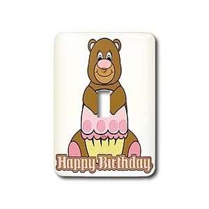 Mydeas Special Occasions   Brown Bear With Pink Cupcake Happy Birthday 