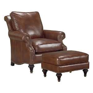  Classic Wingback Leather Accent Chair with Nail Head Trim 