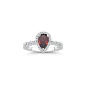  0.20 Cts Diamond & 0.80 Cts Garnet Ring in Platinum 8.0 