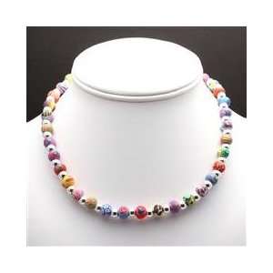  Tropical Small Bead Necklace w/ Sterling Rounds 