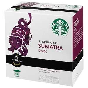 Starbucks K Cup Sumatra Blend Coffee, 16ct (2 pack)  