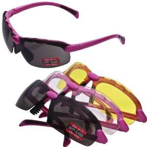  3 PAIRS Pink Safety Glasses   SPITS C2 Vented Frame   ANSI 
