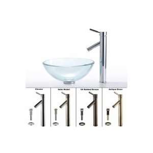  14 inch Glass Vessel Sink and Sheven Faucet C GV 101 14 12mm 1002SN