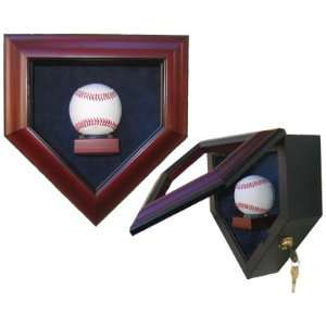  1 Baseball Homeplate Shaped Display Case Honey: Sports 