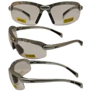  Avis C 2000 Safety Glasses Silver Frames Clear Lens ANSI 