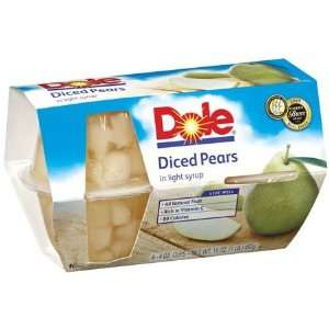 Dole Diced Pears Fruit Bowl in Light Syrup 4   4 oz cups (Pack of 6)