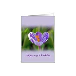 Birthday, 109th, Purple Day Crocus Flower Card: Toys 