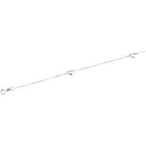 10.00 Inch 14K White Gold Diamond Cut Cable Anklet W/Polished White 