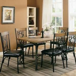 port 7 Piece Dining Table Set in Black: Furniture 