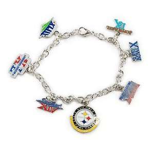  Pittsburgh Steelers Six Time Champs Charm Bracelet: Sports 