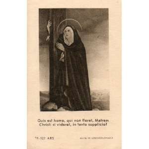 Vintage Czechoslovakia Prayer Card: Maria at the Cross, Quis est homo 