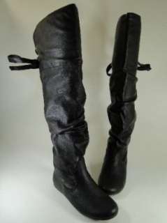  New Dark Brown Slouch Thigh High Flat Boots #F03: Shoes