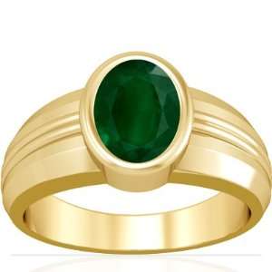  18K Yellow Gold Oval Cut Emerald Solitaire Ring Jewelry