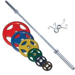  Body Solid 300 lb Color Rubber Grip Olympic Set With 