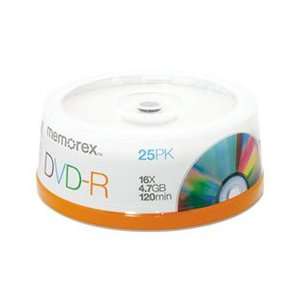  DVD R Discs, 4.7GB, 16x, Spindle, Silver, 25/Pack