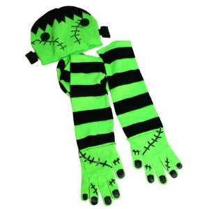  Punk Rock Green Striped Zombie Scarf Hat: Everything Else