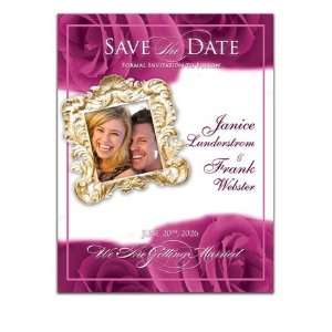  300 Save the Date Cards   Fuschia Sunset Rose Office 