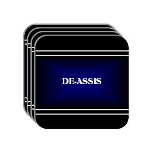 Personal Name Gift   DE ASSIS Set of 4 Mini Mousepad Coasters (black 