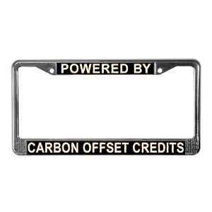 Powered by Carbon Offset Credits Lic. Plate Frame Humor License Plate 