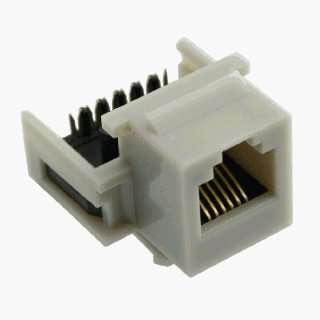    RJ11 & RJ12 Keystone Jack   Gray Cat3   Toolless Electronics