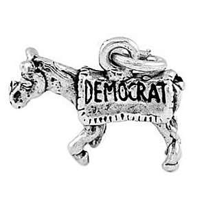    Sterling Silver Democrat Political Party Donkey Charm: Jewelry