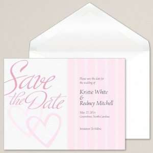  Exclusively Weddings Pink Hearts Wedding Save the Date 