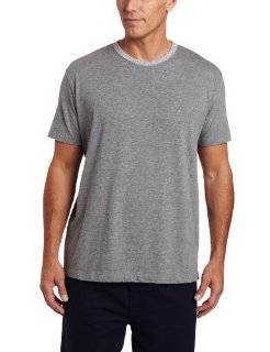 Nautica Mens Solid Cotton Knit S/S Sleep Crew Top