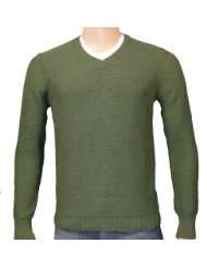 Lucky Brand Mens Cotton V Neck Sweater Green