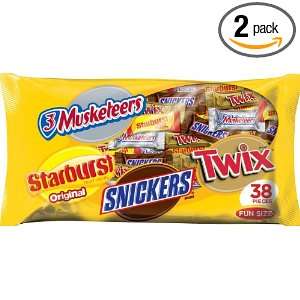   Twix, Starburst and 3 Musketeers), 38 Piece, 19.55 Ounce (Pack of 2