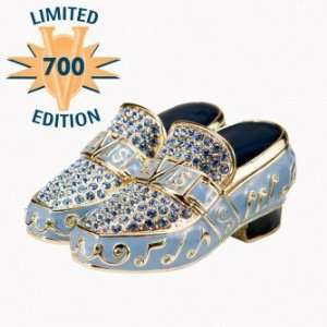 Elvis Presley Blue Suede Shoes Jeweled Trinket Box by Vandor Lyon 