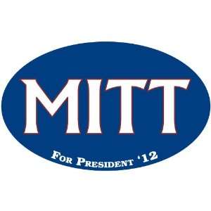    Oval MITT for President 2012 Election Sticker 