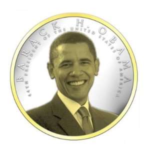  President Barack Obama Coin Pure Silver/24k Gold 