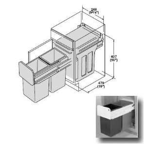   .70.252 Drawer Slide Out Double Waste Bin   30 Liter