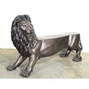 Metropolitan Galleries SRB30518 Lion Bench Bronze: Home 