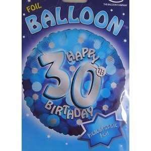  FOIL BALLOON AGE 30th BIRTHDAY HOLOGRAPHIC 18 BLUE 