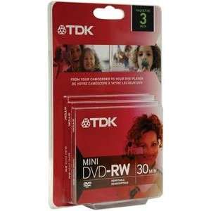  TDK DVD RW14RGAL3TG 1.4 GB 2X MINI DVD RW, 3 PK 