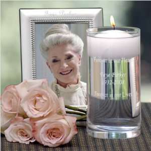   Candle & Frame Set (Clear, Silver) (10H x 8W x 8D)