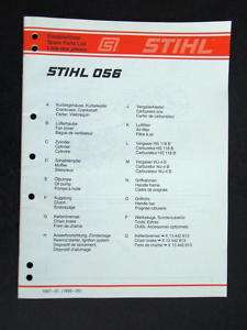 1997 Stihl 056 Parts Manual  