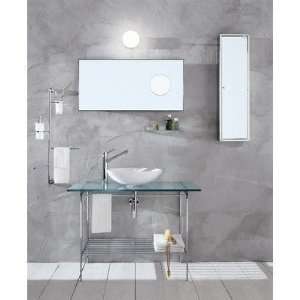   Vanity in Polished Chrome Glass Finish: Sand Blasted: Home Improvement