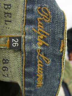 Jeans embellecido etiqueta 26 de corte bota negro de RALPH LAUREN