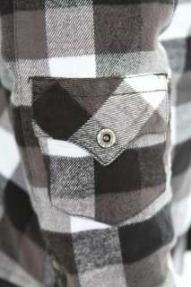 Indigo Star Black White Plaid Fleece Lined Flannel Shirt Jacket