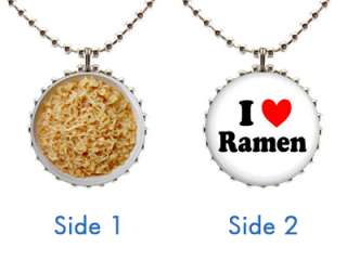 This listing is for one new Ramen Noodle double sided pendant necklace 