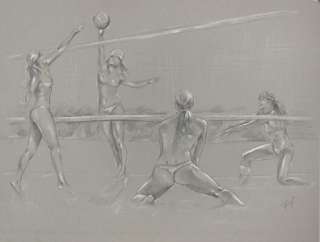 Sonia Roji   Untitled   Volleyball 3 Signed Original Artwork 19.5 x 